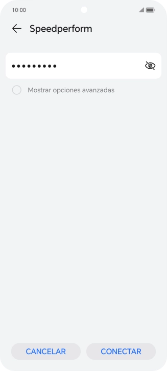 Introduce la contraseña de la red wifi y pulsa CONECTAR. Introduce la contraseña de la red wifi y pulsa CONECTAR.