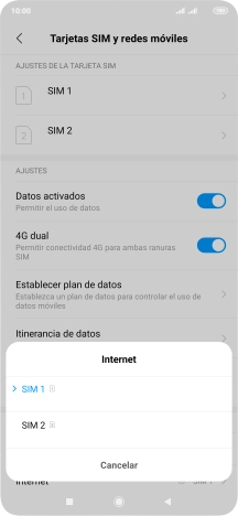 Pulsa la tarjeta SIM deseada. Pulsa la tarjeta SIM deseada.