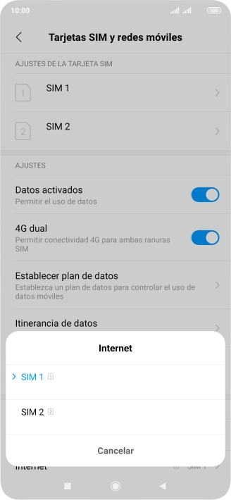 Pulsa la tarjeta SIM deseada. Pulsa la tarjeta SIM deseada.