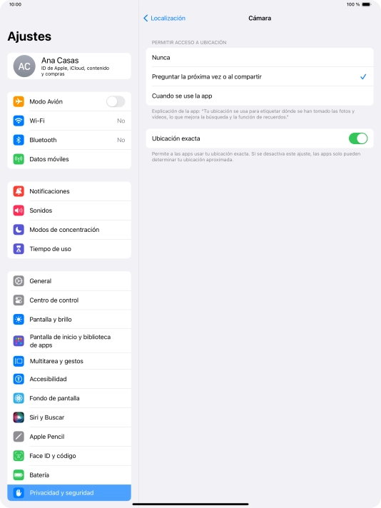 Pulsa el ajuste deseado para activar o desactivar la función. Pulsa el ajuste deseado para activar o desactivar la función.