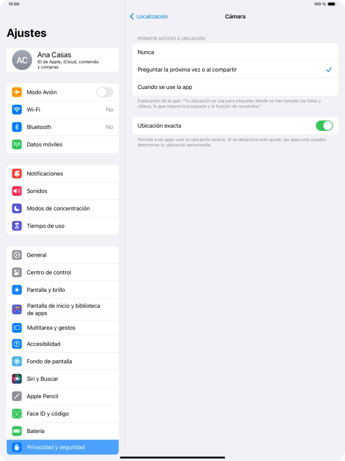 Pulsa el ajuste deseado para activar o desactivar la función. Pulsa el ajuste deseado para activar o desactivar la función.
