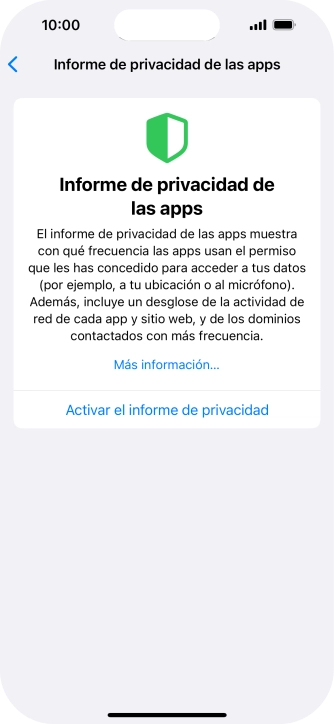 Pulsa Activar el informe de privacidad para activar la función. Pulsa Activar el informe de privacidad para activar la función.