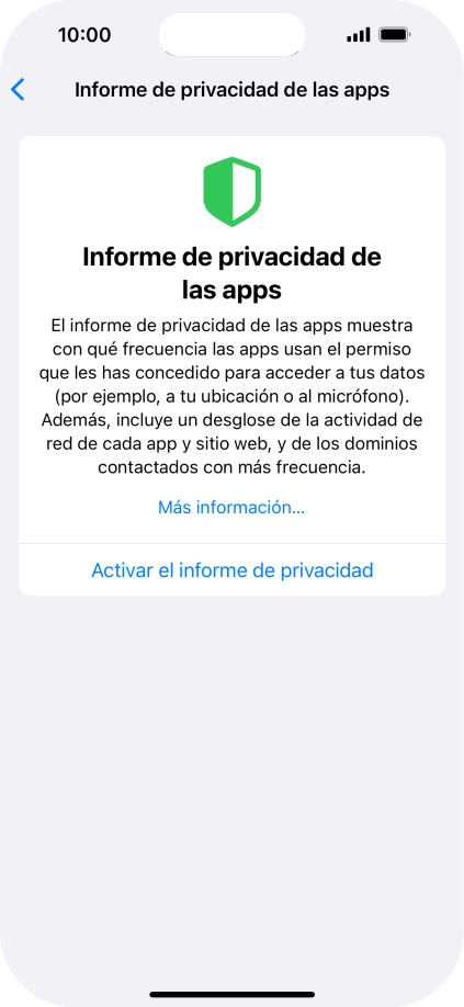 Pulsa Activar el informe de privacidad para activar la función. Pulsa Activar el informe de privacidad para activar la función.