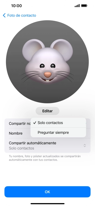 Pulsa el ajuste deseado. Pulsa el ajuste deseado.