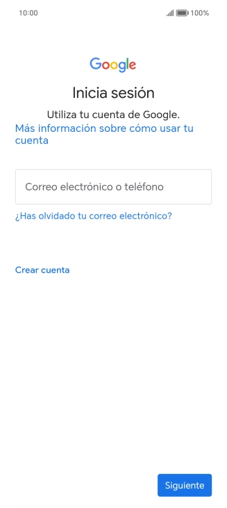 Si no tienes una cuenta de Google, pulsa Crear cuenta y sigue las indicaciones de la pantalla para ver cómo crear una cuenta nueva. Si no tienes una cuenta de Google, pulsa Crear cuenta y sigue las indicaciones de la pantalla para ver cómo crear una cuenta nueva.