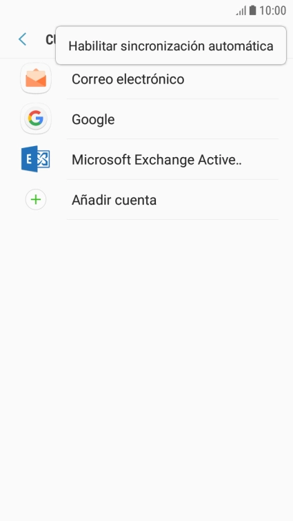Pulsa Habilitar sicronización automática. Pulsa Habilitar sicronización automática.
