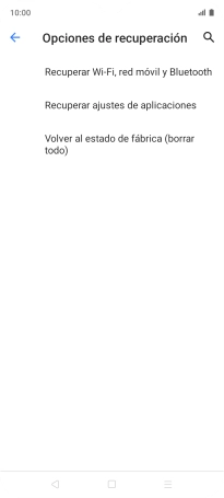 Pulsa Volver al estado de fábrica (borrar todo). Pulsa Volver al estado de fábrica (borrar todo).