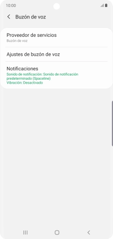 Pulsa Ajustes de buzón de voz. Pulsa Ajustes de buzón de voz.