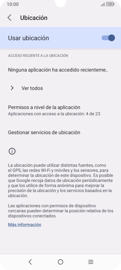 Pulsa Permisos a nivel de la aplicación. Pulsa Permisos a nivel de la aplicación.