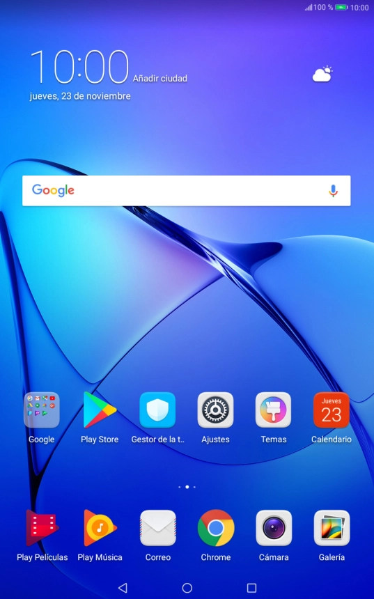 Cuando el icono de carga de batería aparece en la pantalla, la tablet se está cargando. Cuando el icono de carga de batería aparece en la pantalla, la tablet se está cargando.