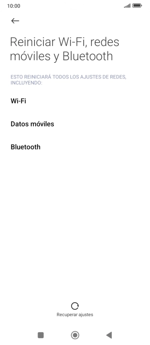 Pulsa Recuperar ajustes. Pulsa Recuperar ajustes.