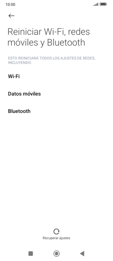 Pulsa Recuperar ajustes. Pulsa Recuperar ajustes.