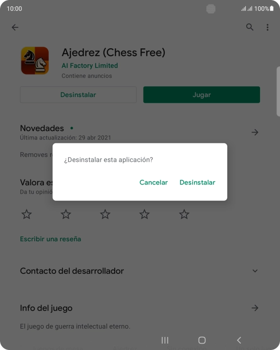 Pulsa Desinstalar. Pulsa Desinstalar.