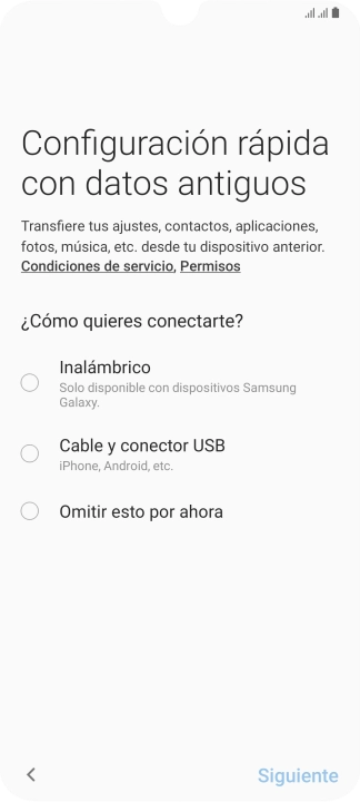Puedes transferir el contenido de otro teléfono cuando activas tu teléfono por primera vez y cuando lo has restablecido. Cuando aparezca en la pantalla del teléfono esta imagen, ya está listo para la transmisión del contenido del otro teléfono. Puedes transferir el contenido de otro teléfono cuando activas tu teléfono por primera vez y cuando lo has restablecido. Cuando aparezca en la pantalla del teléfono esta imagen, ya está listo para la transmisión del contenido del otro teléfono.