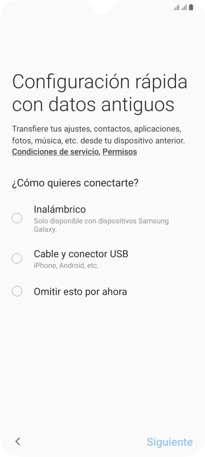 Puedes transferir el contenido de otro teléfono cuando activas tu teléfono por primera vez y cuando lo has restablecido. Cuando aparezca en la pantalla del teléfono esta imagen, ya está listo para la transmisión del contenido del otro teléfono. Puedes transferir el contenido de otro teléfono cuando activas tu teléfono por primera vez y cuando lo has restablecido. Cuando aparezca en la pantalla del teléfono esta imagen, ya está listo para la transmisión del contenido del otro teléfono.