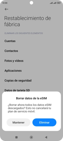 Pulsa el ajuste deseado. Pulsa el ajuste deseado.