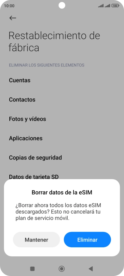 Pulsa el ajuste deseado. Pulsa el ajuste deseado.