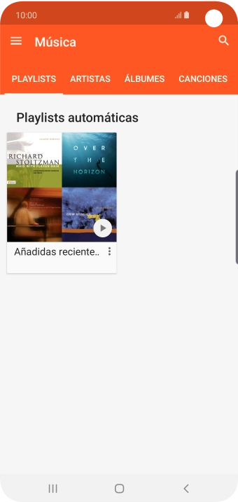 Pulsa una categoría y desplázate al archivo de música deseado. Pulsa una categoría y desplázate al archivo de música deseado.