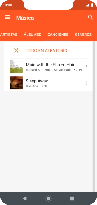 Pulsa el archivo de música deseado. Pulsa el archivo de música deseado.