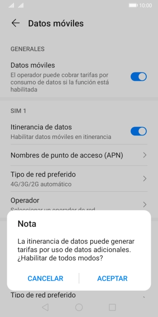 Si activas la función, pulsa ACEPTAR. Si activas la función, pulsa ACEPTAR.