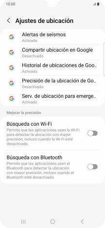Pulsa Precisión de la ubicación de Go... Pulsa Precisión de la ubicación de Go...