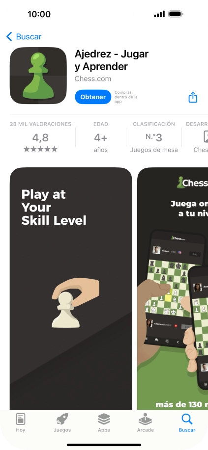 Pulsa Obtener y sigue las indicaciones de la pantalla para instalar la app. Pulsa Obtener y sigue las indicaciones de la pantalla para instalar la app.