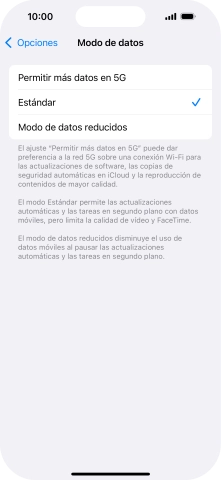 Pulsa el ajuste deseado. Pulsa el ajuste deseado.