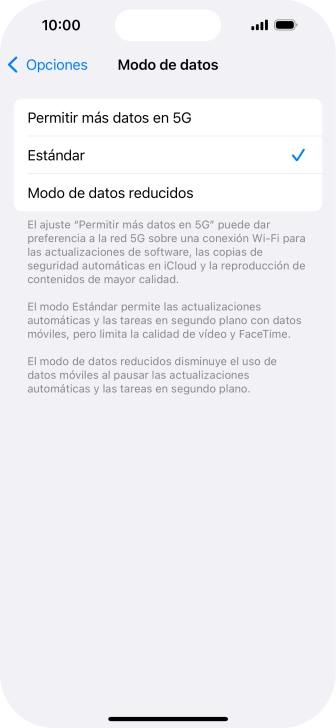 Pulsa el ajuste deseado. Pulsa el ajuste deseado.