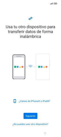 Sigue las indicaciones de la pantalla para transferir contenido desde otro teléfono. Sigue las indicaciones de la pantalla para transferir contenido desde otro teléfono.