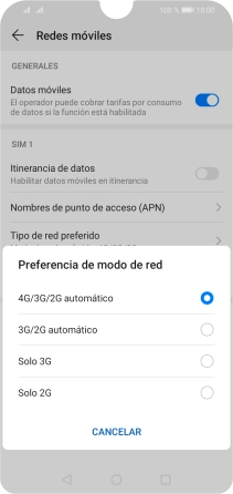 Pulsa el tipo de red deseado. Pulsa el tipo de red deseado.