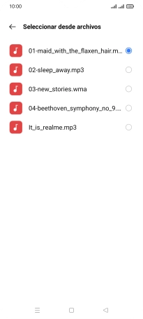 Al encontrar un timbre de llamada de tu gusto, pulsa la tecla de retroceso. Al encontrar un timbre de llamada de tu gusto, pulsa la tecla de retroceso.