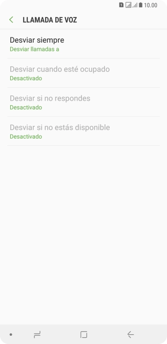 Pulsa el tipo de desvío deseado. Pulsa el tipo de desvío deseado.