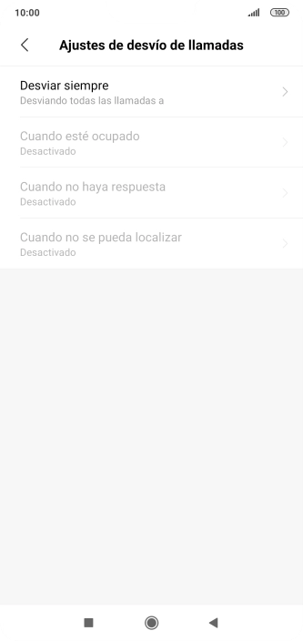 Pulsa el tipo de desvío deseado. Pulsa el tipo de desvío deseado.