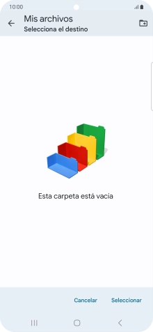 Si deseas crear una nueva carpeta, pulsa el icono de nueva carpeta y sigue las indicaciones de la pantalla para crearla. Si deseas crear una nueva carpeta, pulsa el icono de nueva carpeta y sigue las indicaciones de la pantalla para crearla.