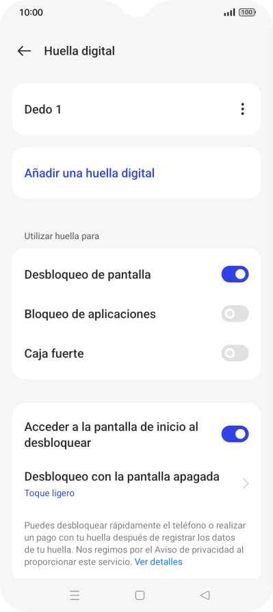 Pulsa el indicador junto a los ajustes deseados para activarlos o desactivarlos. Pulsa el indicador junto a los ajustes deseados para activarlos o desactivarlos.