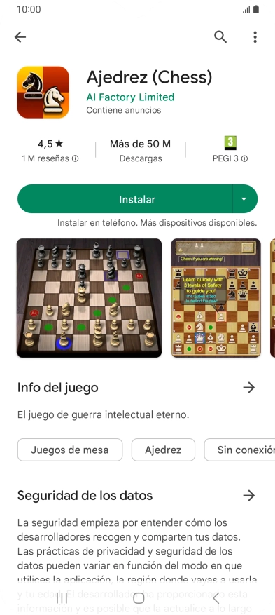 Pulsa Instalar y sigue las indicaciones de la pantalla para instalar la app. Pulsa Instalar y sigue las indicaciones de la pantalla para instalar la app.
