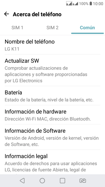 Pulsa Actualizar SW. Pulsa Actualizar SW.