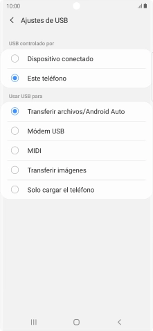Pulsa Transferir archivos/Android Auto. Pulsa Transferir archivos/Android Auto.