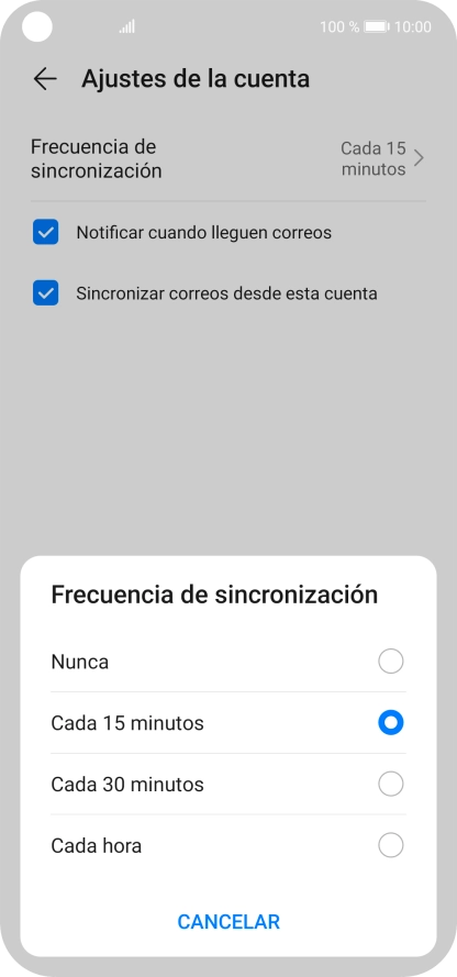 Pulsa el ajuste deseado. Pulsa el ajuste deseado.