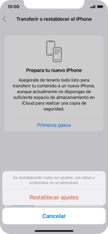 Pulsa Restablecer ajustes. Pulsa Restablecer ajustes.