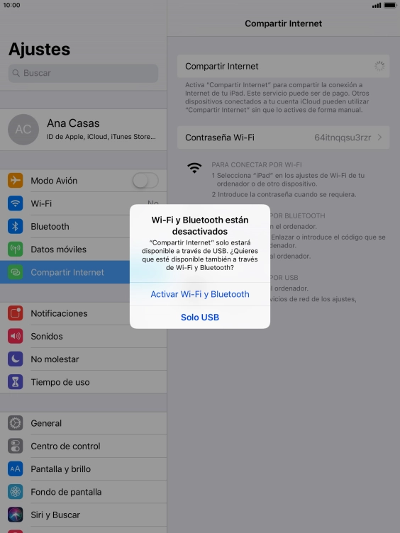 Si el wifi está desactivado, pulsa Activar Wi-Fi y Bluetooth. Si el wifi está desactivado, pulsa Activar Wi-Fi y Bluetooth.