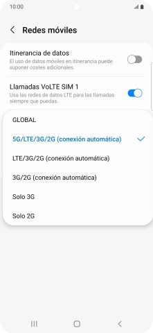 Pulsa el tipo de red deseado. Pulsa el tipo de red deseado.