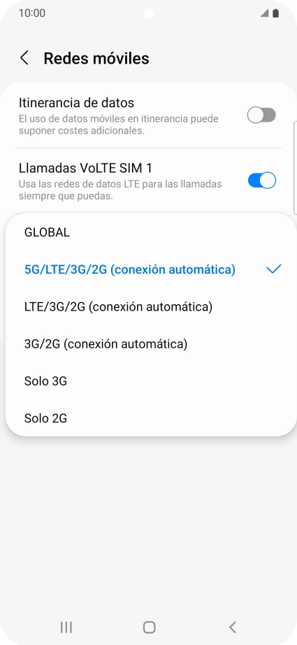 Pulsa el tipo de red deseado. Pulsa el tipo de red deseado.