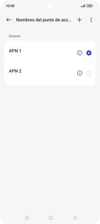 Pulsa en el campo junto a la conexión de datos para activarla. Pulsa en el campo junto a la conexión de datos para activarla.