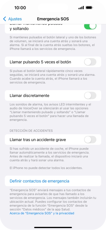 Pulsa el indicador junto a Pulsa el indicador junto a