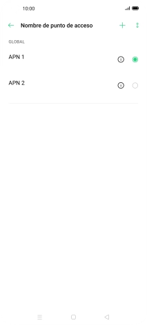 Pulsa en el campo junto a la conexión de datos para activarla. Pulsa en el campo junto a la conexión de datos para activarla.