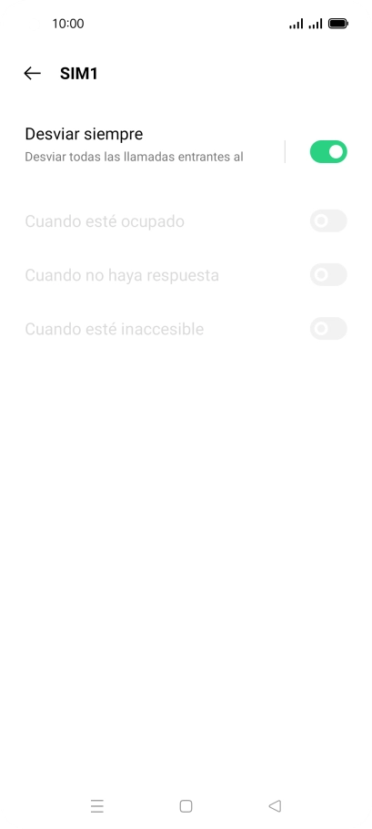 Pulsa el indicador junto al tipo de desvío deseado. Pulsa el indicador junto al tipo de desvío deseado.