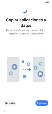 Pulsa No copiar y sigue las indicaciones de la pantalla para finalizar la activación del teléfono. Pulsa No copiar y sigue las indicaciones de la pantalla para finalizar la activación del teléfono.