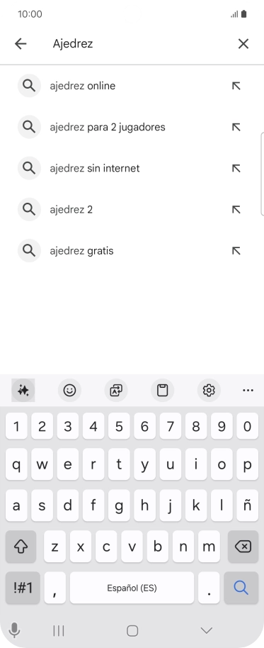 Introduce el nombre del tema o de la app y pulsa el icono de búsqueda. Introduce el nombre del tema o de la app y pulsa el icono de búsqueda.