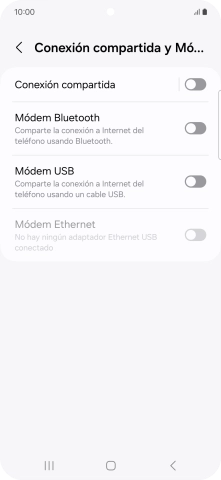 Pulsa Conexión compartida. Pulsa Conexión compartida.